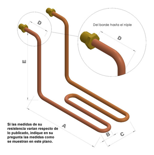 Repuesto Resistencia Para Freidora Electrica Industrial 4 Lt