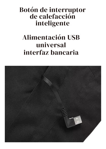 Campera Calefaccionada 8 Zonas Usb Impermeable Con Capucha