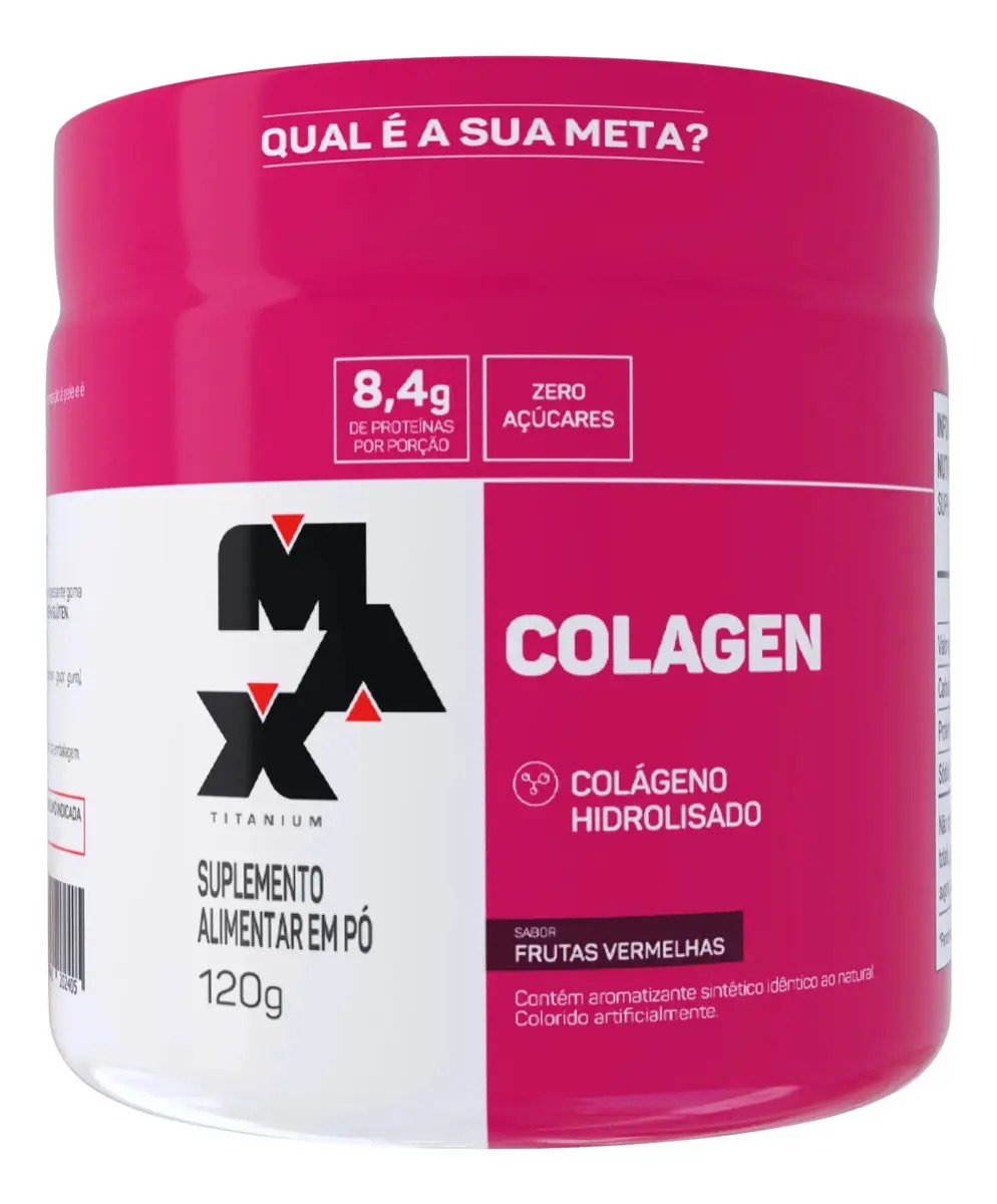 Collagen 120g | Max Titanium Sabor Frutas vermelhas