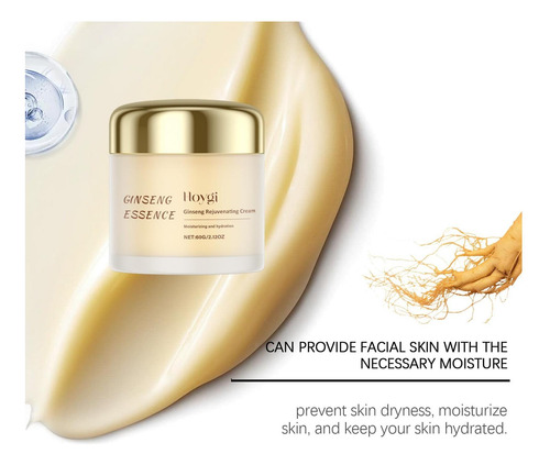 Crema Rejuvenecedora De Ginseng, Humectante Y Revitalizante
