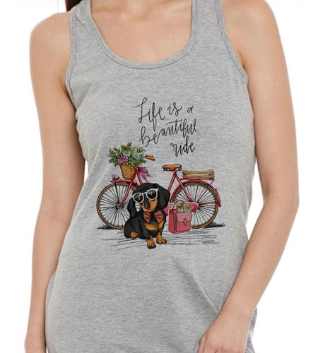 Musculosa Frase Life Is A Beautifull Ride Perr Bici