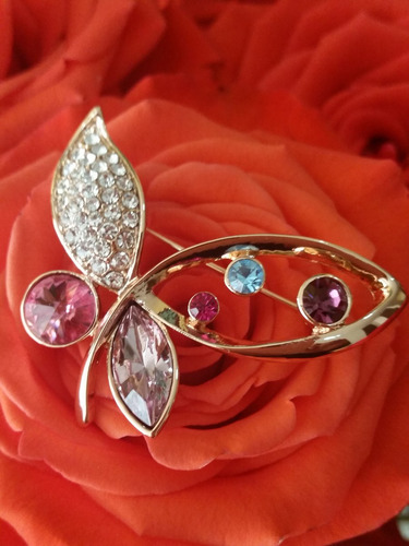 Broche Mariposa Mujer Hermosos Cristales