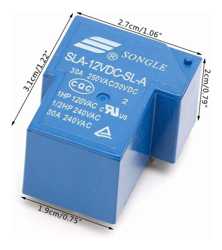 2x Rele Songle Sla-12vdc-sl-a 30a 5 Pinos