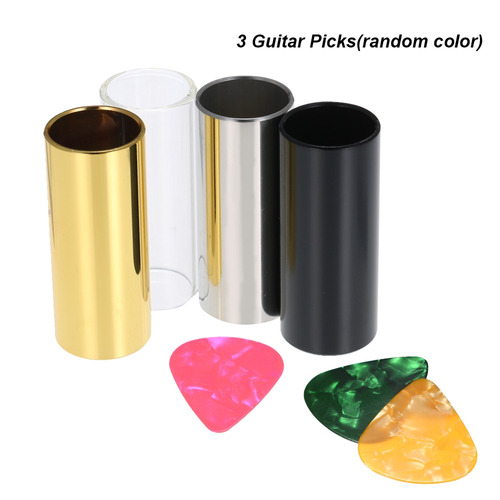 4pcs Alto Aço Aço 60mm / Guitarra Vidro Slides Bares + 3