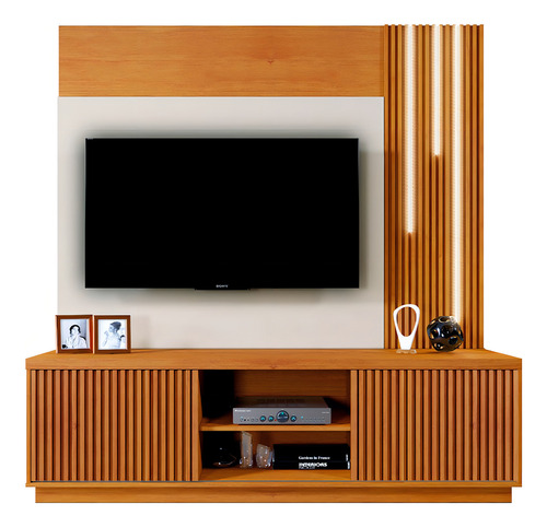 Home Logan Com Led Cascata 2 Portas Mavaular Cor Naturalle/off White