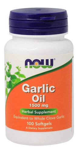 Garlic Oil Now Foods Óleo De Alho 1500 Mg Importado 100 Caps