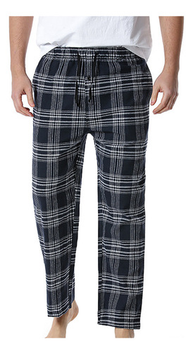 Pijama A Cuadros Para Hombre, Pantalones Rectos De Yoga, Mod