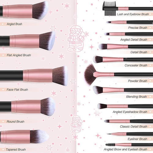 Bestope Pinceles De Maquillaje 16pcs Set De Pinceles De M...