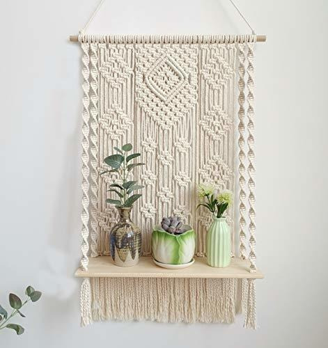 Geepro Estante Para Colgar En La Pared De Macrame Hecho A M