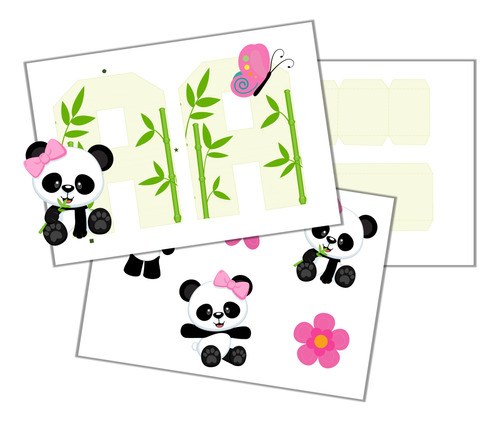 Kit Imprimible Letras 3d Editables Osita Panda + Pdf