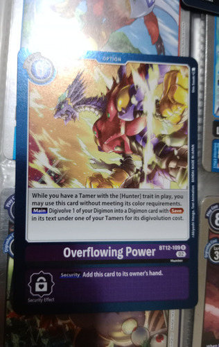 Overflowing Power Carta Brillante Digimon Bandai 
