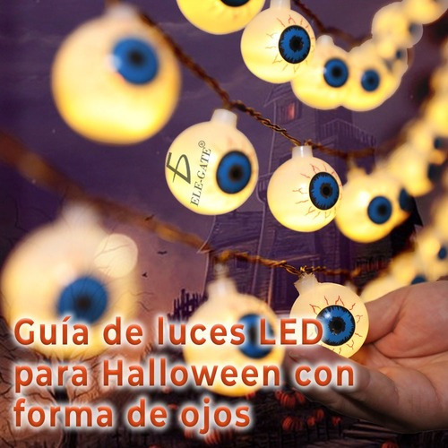 Guirnalda Luz Led Ojos Iluminados Decoración Miedo Halloween Color De Las Luces Los Ojos