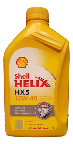 Aceite Mineral Shell Helix Hx5 15w40 - 1 Litro