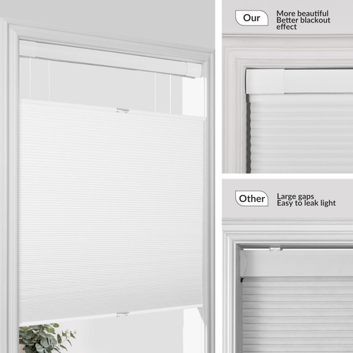 Persianas Celulares Berissa 27x65 Pulgadas Color Blanco Inte Blackout-blanco-listo Para Fabricar