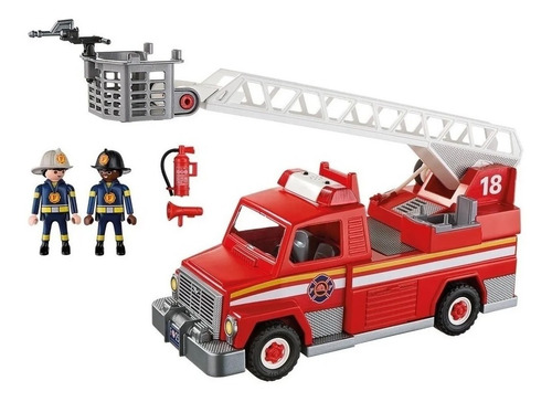 Imagen 2 de 5 de Unidad De Rescate De Bomberos Playmobil C/ Accesorios - 5682