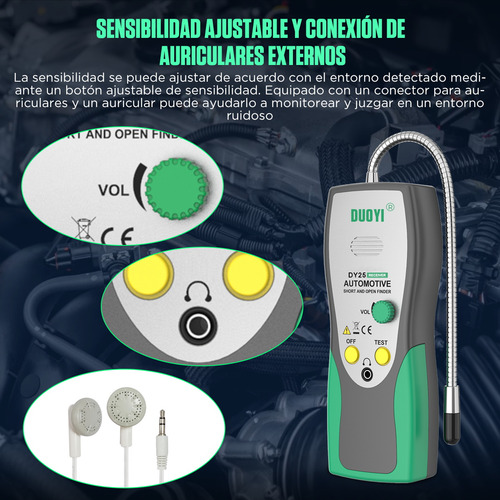 Probador de buscador de cortocircuito abierto automotriz Escáner de circuito de coche Detector de circuito CC corto abierto 6-24V Mrcartool DY25