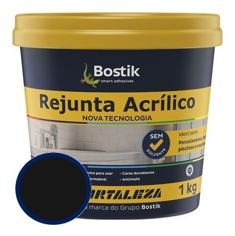 Imagem 2 de 2 de Rejunte Acrílico Preto Piscina / Porcelanato 1kg Fortaleza