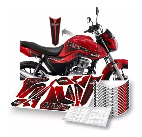 Kit De Adesivos Personalizados Moto Honda Cg 160cc Fan 16/21