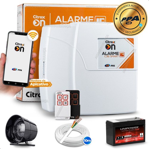 Kit Alarme S/ Fio Ppa Wifi App + Controle Bateria E Sirene