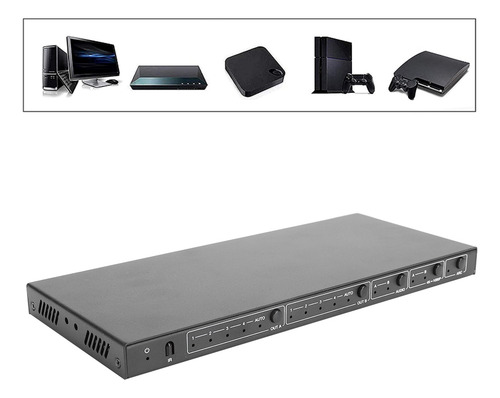 Divisor De Audio Infrarrojo 4x2 18g 1080p Hdmi Matrix Switch