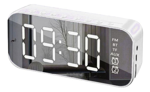 Radio Reloj Parlante + Bluetooth +parlante Radio Reloj Color Blanco 5v