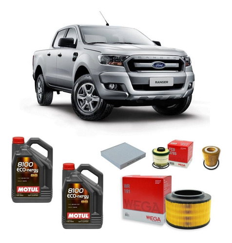 Kit 4 Filtros Ford Ranger 3.2 Wega Y Motul 5w30 X10 Litros