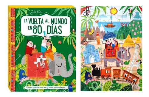 Rompecabezas Infantil 48 Piezas + Libro La Vuelta La Mundo