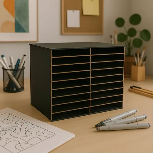 Box Organizador Para 120 Canetas Touch Marcador  - Preto