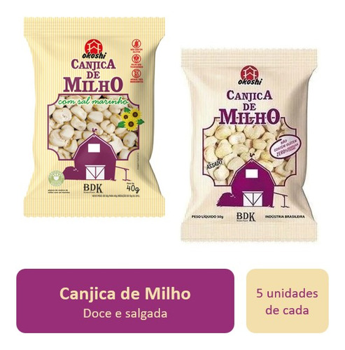 Kit 5 Canjicas De Milho Com Açúcar 5 Canjicas Com Sal