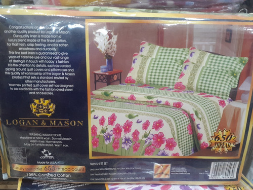 Juego De Sabana Individual Marca Logan And Mason