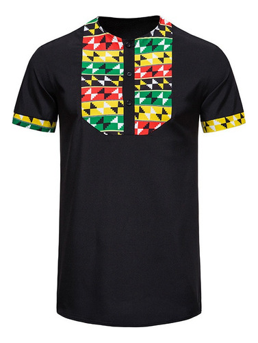 Camiseta Africanas Para Hombre Hipster Hit Dashiki Henley Re