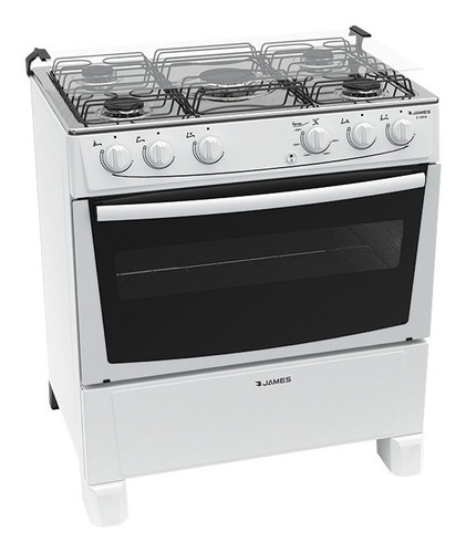 Cocina James C 150 B Inox 5 Hornallas Encendido Eléctrico Color Blanco