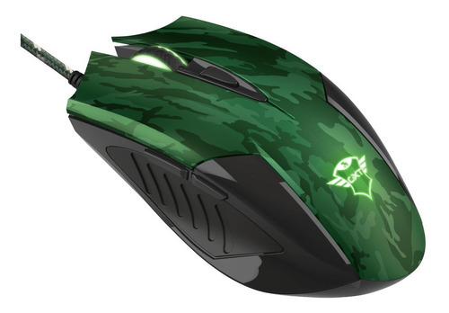Mouse e mouse pad para jogos Trust Gxt 781 Rixa Camo, cor verde