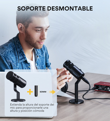 Micrófono Maono Pd100 Xlr Podcast Dinámico Cardioide
