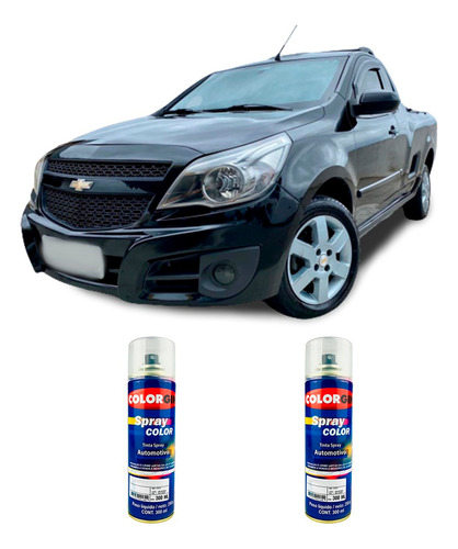 Tinta Spray Automotiva Gm Preto Liszt + Verniz 300ml