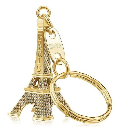 Imagen 1 de 8 de 2 Llaveros Torre Eiffel 5cm Alto - Dorado Y Plateado - D816