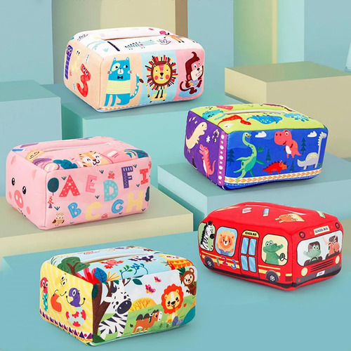 Caja De Pañuelos Para Bebés Con 10 Bufandas De Coche