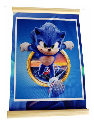 Pergamino En Tela  - Estampado Sonic- Regalo 