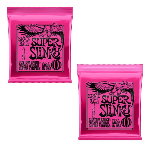 Pack Ernie Ball Cuerdas X2 Slinky Guitara Set + Rocker Music