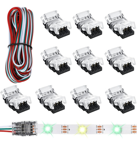 11 Piezas Conectores De Tira Led De 3 Pines Ajustables ...