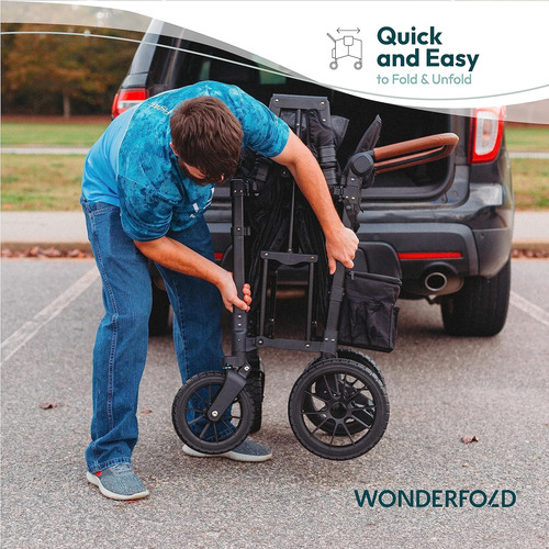 Coche Doble Con 2 Asientos Cara A Cara W2lux-blk Wonderfold