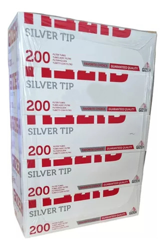 Pack X5 Filtros Gizeh Silver Tip De Tubo X200 Unidades