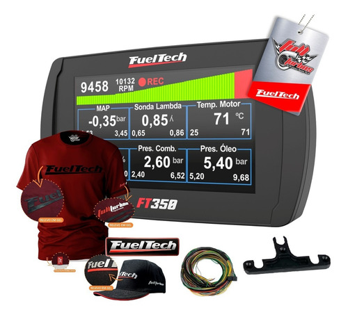 Ft350 Fueltech C/ Chicot+ Mega Brindes Camiseta Bordo Gel Bp