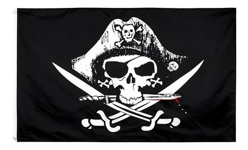 Bandera Pirata Sombrero Espadas 90x150cm