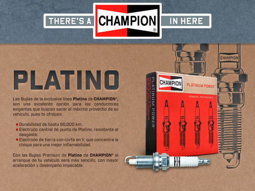 Set 4 Bujías Platino Champion Ranger 4 Cil 2.3l 2001_2004