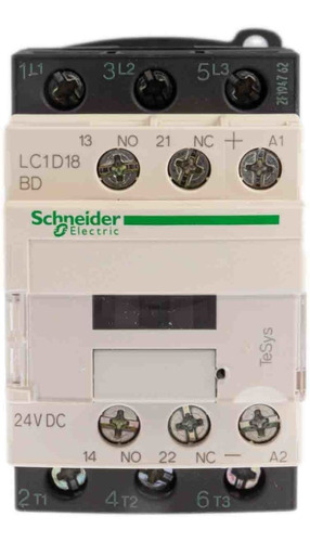 Contactor Schneider 18a Tripolar Lc1d18bd Bobina 24vcc