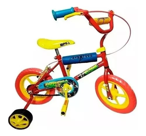 Bicicleta Infantil R12 Color Azul/rojo Con Rueditas