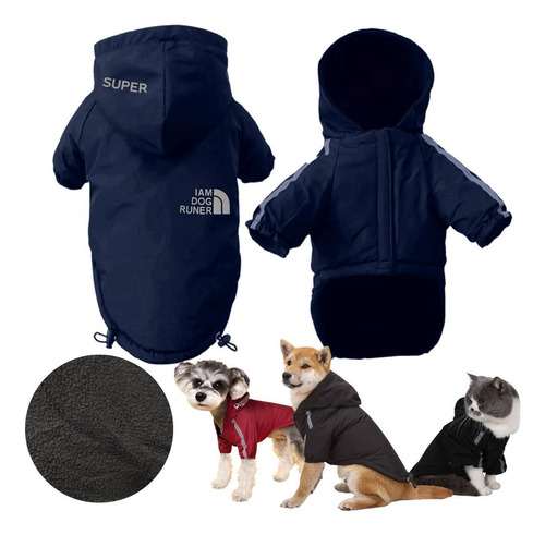 Abrigo Ropa Para Mascotas Perro Gato Polar Impermeable Negro