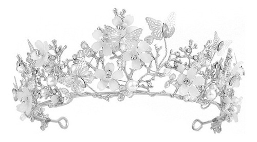 Corona De Flores Huecas De Cristal Con Forma De Mariposa (3