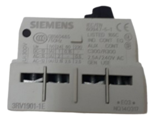  Bloque De Contactos Siemens  1na/nc 3rv